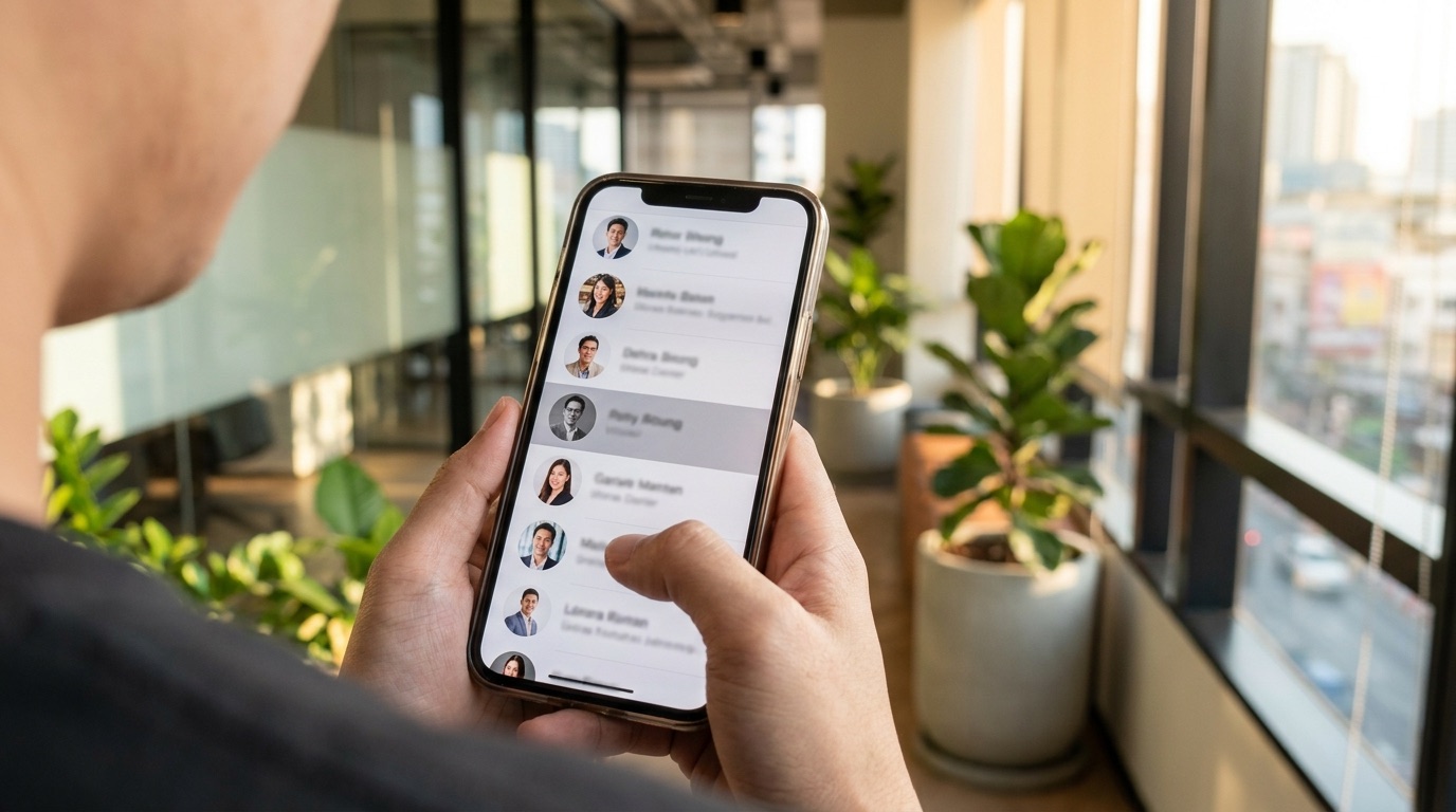 スマートフォンのグループチャット画面と、そこに残ったままの元メンバー